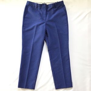 J. Crew blue cigarette foulard jacquard pant, 10